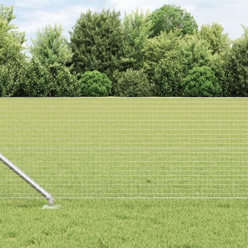 Stängselstolpsset Set om 2 Galvaniserat stål 25 x 0,5 m Hållbar