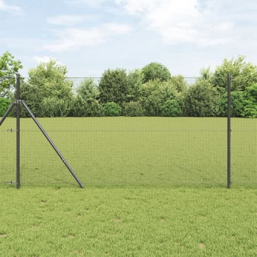 Svetsat trådgärde med 13 stolpar Grå 1.2x25 m Stål