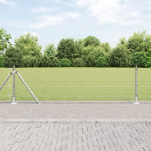 Stängselstolpar Set av 2 Galvaniserat stål 10 x 0.5 m Hållbart