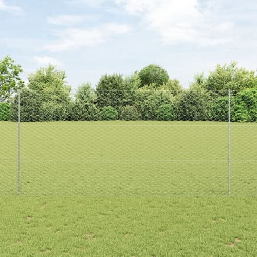 Staketstolpar 10 st U-kanal 150 cm Galvaniserat stål, vidaXL Hexagonstaket 1,5x10 m Galvaniserat stål