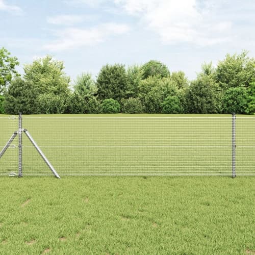 Stängsel Stolpset Set om 2 Galvaniserad stål 10 x 0.5 m Hållbar