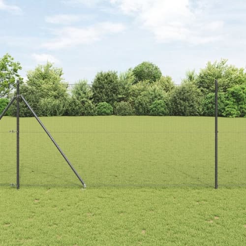 Stängselpostset Set med 2 Grå Metall 25 x 1.5 m Hållbar