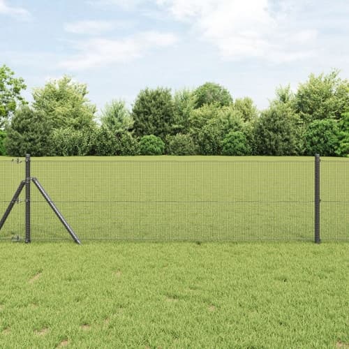 Svetsat Nätstängsel med 13 Stolpar Grå 0.5x100 m Stål