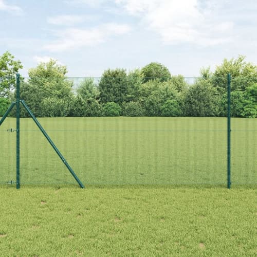 Stolpe Set 2-pack Grön Metall 10 x 1 m Hållbar Stolpe