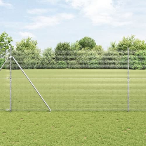 Staketstolpe Set Set av 2 Galvaniserad stål 10 x 1.5 m Hållbart