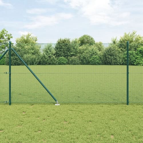 stängselpostset 2-pack Grön Metall 25 x 1 m Hållbart