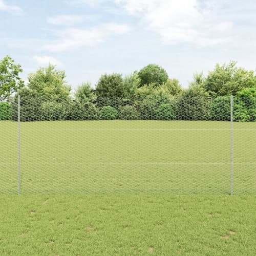 Staketstolpar 22 st U-Kanal 140 cm Galvaniserat Stål, vidaXL Hexagon Staket 1.4x25 m Galvaniserat Stål