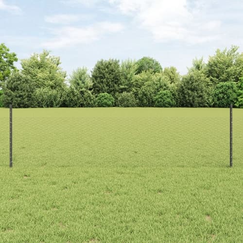 Stängselstolpar 11 st U-Kanal Grå 60 cm Stål, vidaXL Hexagon Stängsel Grå 0,5x50 m Stål