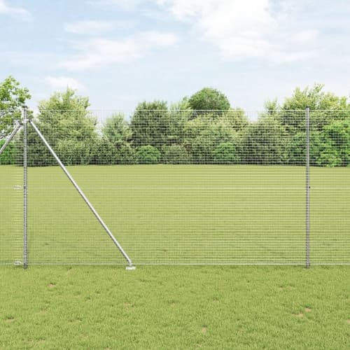 Stängselstolpsset Set om 2 Galvaniserad stål 10 x 1.5 m Hållbar