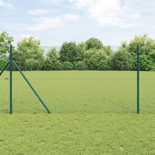 Svetsat Trådstängsel med 7 Stolpar Grön 1.4x10 m Stål