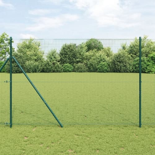 Staketpostset Set om 2 Grön Pulverlackerat stål 25 x 1,5 m