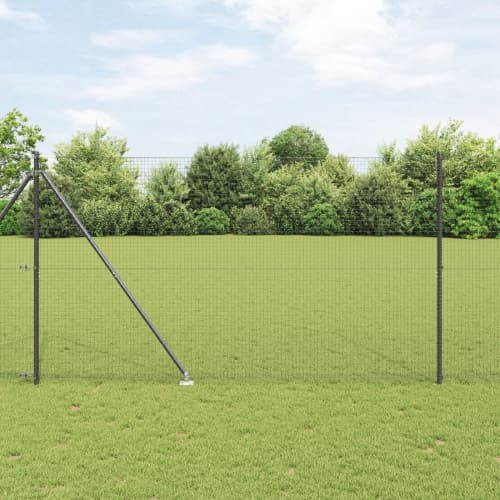 Metallstängselstolpe-set Set av 2 Grå Metall, Plast 10 x 1.5 m