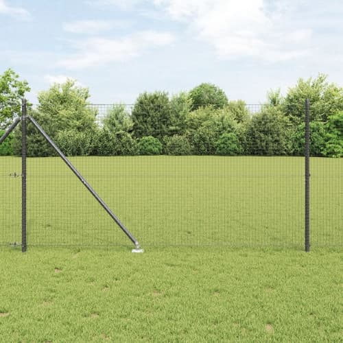 Svetsat Tråd Staket med 13 Spikar Grå 1.4x25 m Stål