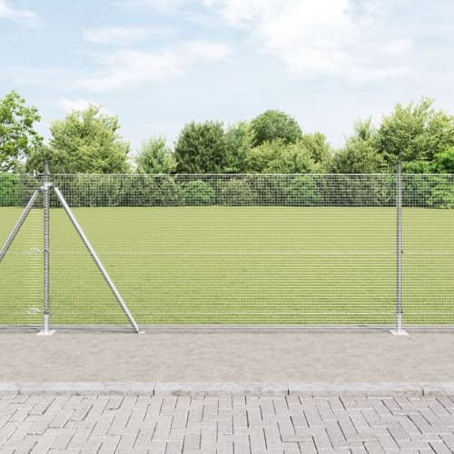 Stängselstolpe Set Set av 2 Galvaniserat stål 10 x 1 m Hållbar