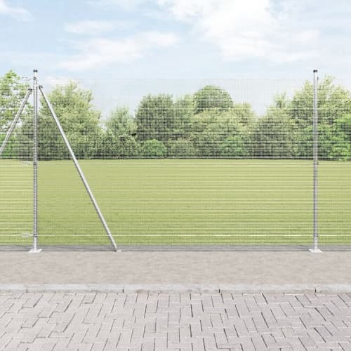 svetsat trådstängsel med 13 flanged stolpar 1.5x25 m galvaniserat stål