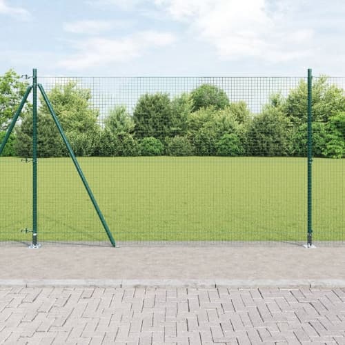 svetsat trådstängsel med 13 flänsade poster Grön 1.4x50 m Stål