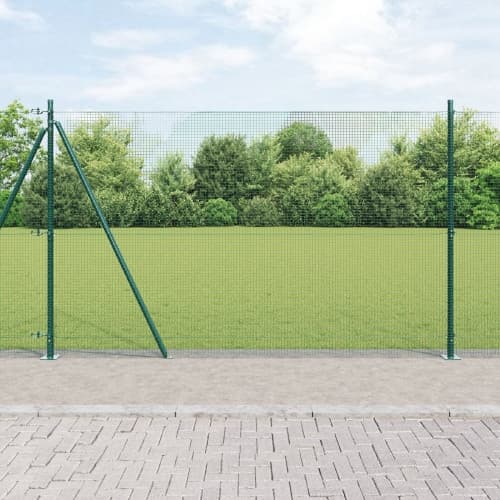 Svetsad Trådgaller med 13 flänsposter Grön 1,4x25 m Stål