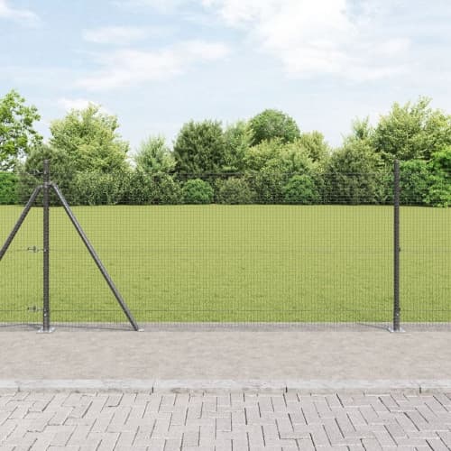 Stängselpostset 2-pack Grå Metall, Plast 10 x 1 m Hållbar