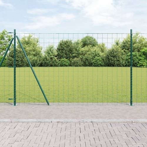 Euro staket med 7 flänsade stolpar 1.4x10 m galvaniserat stål