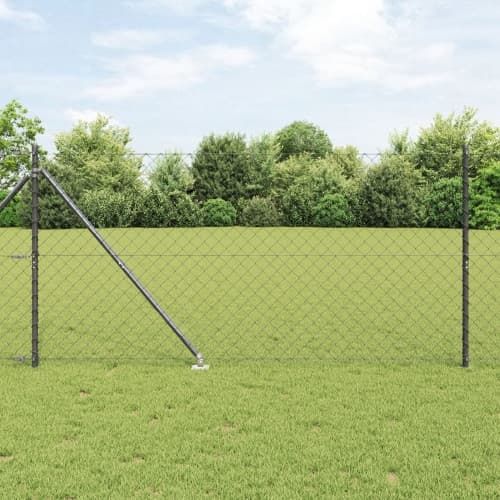 Kedjestängsel med 13 spikposter 1.4x25 m galvaniserat stål