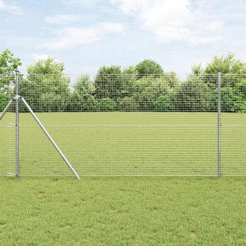 Stängselstolpset Set om 2 Galvaniserat stål 10 x 1 m Hållbar