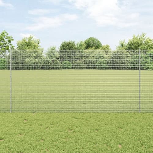 Svetsat Trådgrind med 10 U-stolpar Silver 1.2x10 m Stål