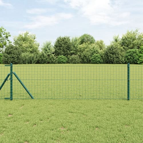 Staketstolpar 52 st Grön Ø32 mm 120 cm Galvaniserat Stål