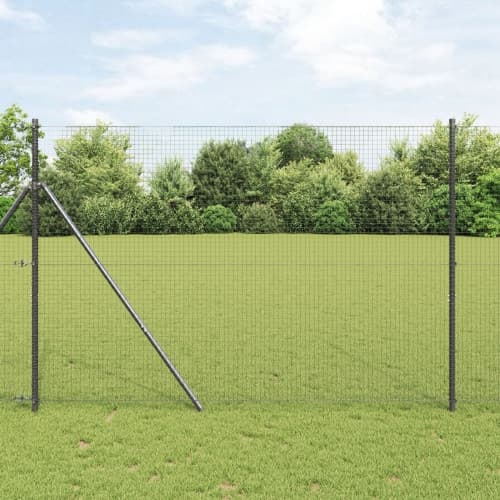 Stolpe Set Set med 2 Grå Metall 10 x 1,5 m Hållbar Stolpe