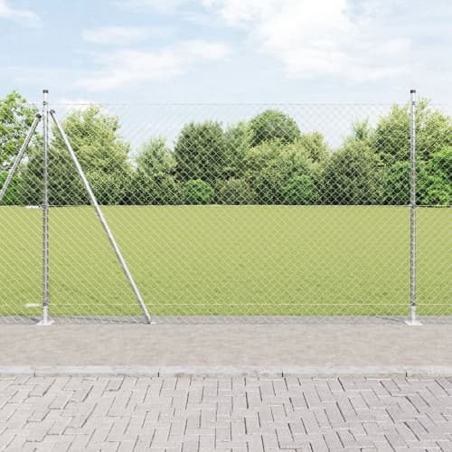 Kedjefäste med 7 flänsade stolpar 1,6x10 m Galvaniserat stål