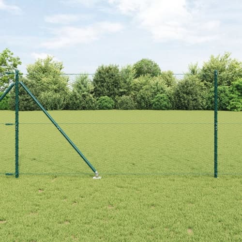 Stängsel Set Set om 2 Grön Stål, PVC 25 x 1.2 m Hållbart