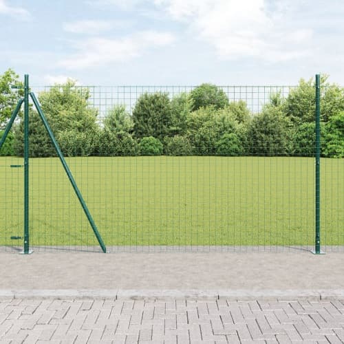 Euro Staket med 7 Flänsade Inlägg 1.5x10 m Galvaniserat Stål
