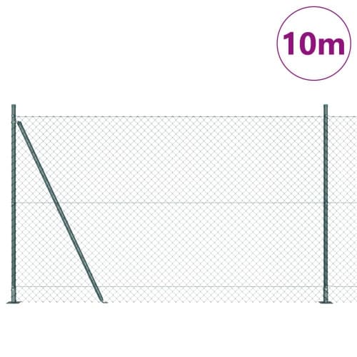 Kedjestängsel med 7 flänsade inlägg 1,5x10 m Förzinkat stål