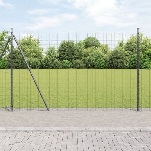 Euro Fence med 7 flänsade stolpar 1,5x10 m Galvaniserat stål