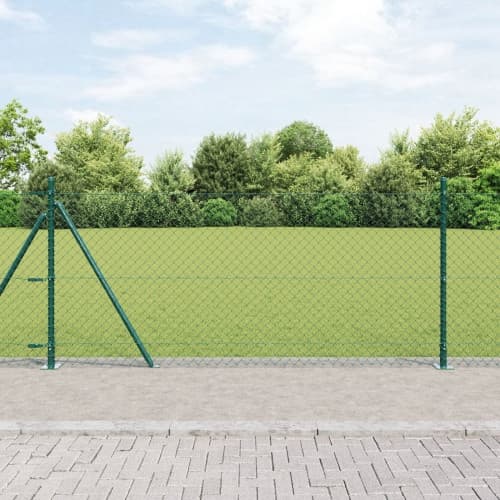Kedjegrind Set om 2 Grön Pulverlackerat Stål 0.8 x 25 m Hållbar