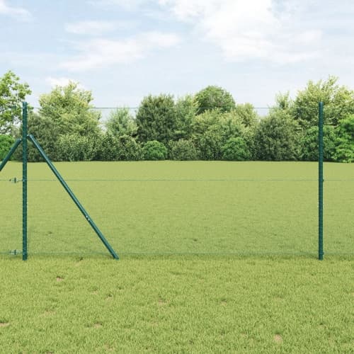 Hexagon Fence Grön 1x10 m Stål, vidaXL Gärdspilar 7 st Grön Ø32 mm 150 cm Galvaniserad Stål