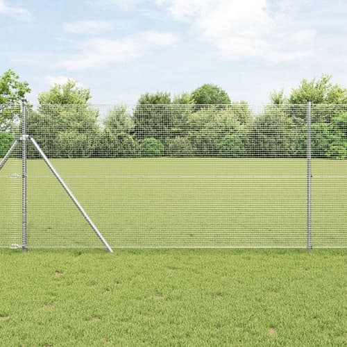 Stängselstolpset 10 x 1 m Set om 2 Galvaniserat stål Hållbart
