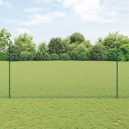 Stängselstolpar 11 st U-Kanal Grön 160 cm Stål, vidaXL Sexkantigt Stängsel Grön 1,6x25 m Stål
