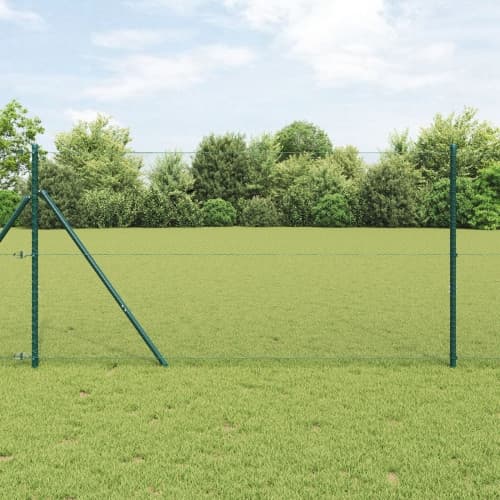 Hexagon Stängsel Grå 1.2x100 m Stål, vidaXL Stängselstolpar 13 st Grön Ø32 mm 170 cm Galvaniserat Stål