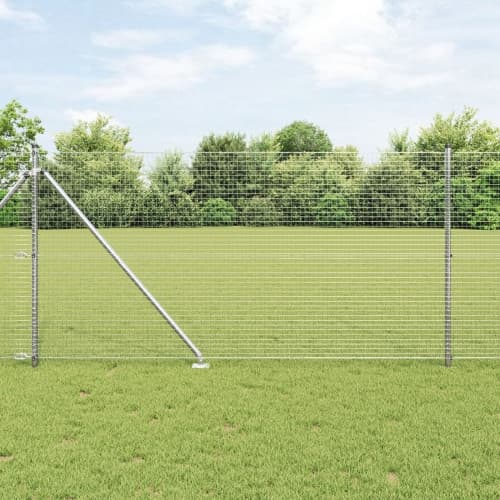 Stängselstolpset Set med 2 Galvaniserat stål 25 x 1 m Hållbart