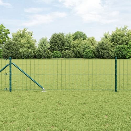 Euro Fence med 7 spikstolpar 0.4x10 m galvaniserat stål grön