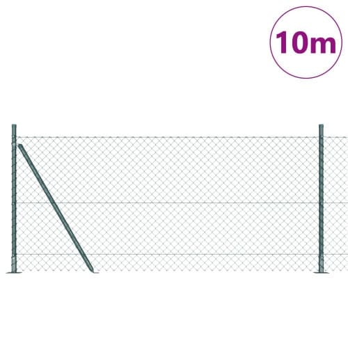 Kedjegärdsgård med 7 flänsade stolpar 0.8x10 m galvaniserad stål