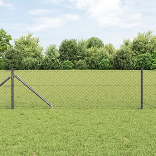 Kedjestängsel med 7 spikposter 0.6x10 m galvaniserat stål
