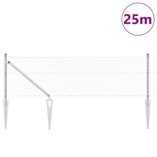 Kedjestak med 13 spikstolpar 0.8x25 m Galvaniserat stål