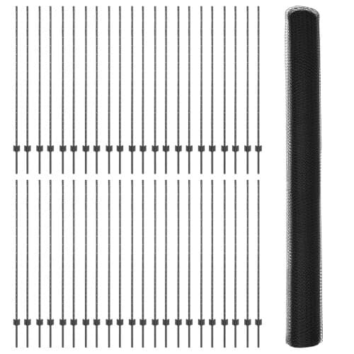 Staketstolpar 22 st U-Kanal Grå 160 cm Stål