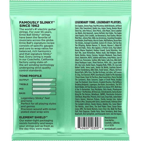 Elsträngar för elgitarr - Ernie Ball - 2229 - Hyper Slinky - 08-42 - Nickelsilver