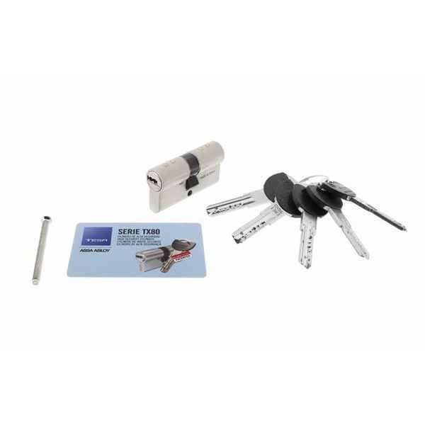 Tesa tx80 - MX803030N - Tesa Assa Abloy, Säkerhetscylinder TX80 Kort spak 30 x 30 mm Nickel