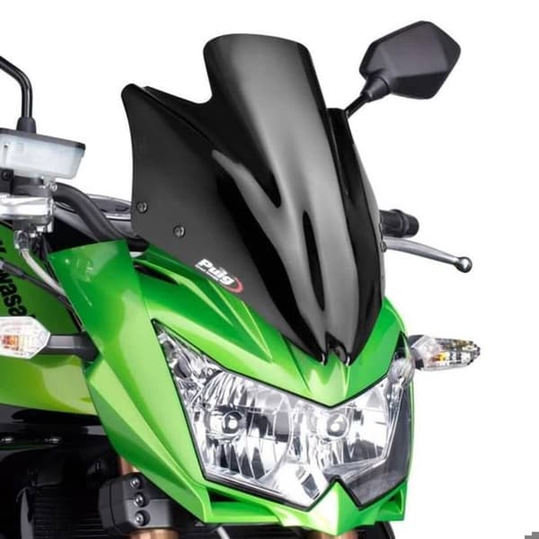 PUIG Sport skärmsvart utan certifiering ABE för Kawasaki