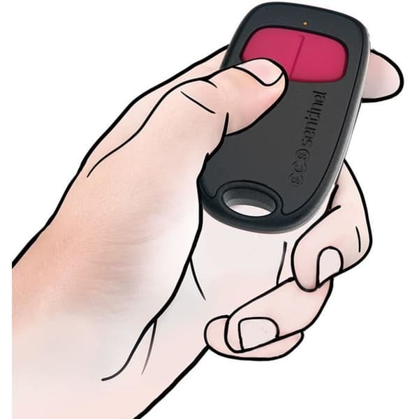 2-kanals fjernbetjening - SCS SENTINEL - SimplyControl - Fuchsia, rækkevidde 40m, frekvens 433,92 MHz, CR2032 lithiumbatteri inkluderet