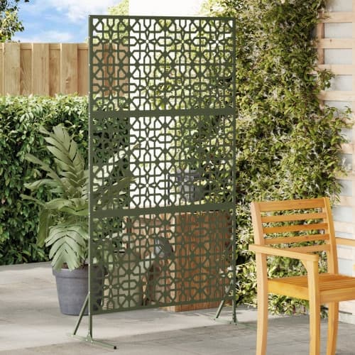 Metallstaketpanel Olivgrön Metall Stor Dekorativa inslag