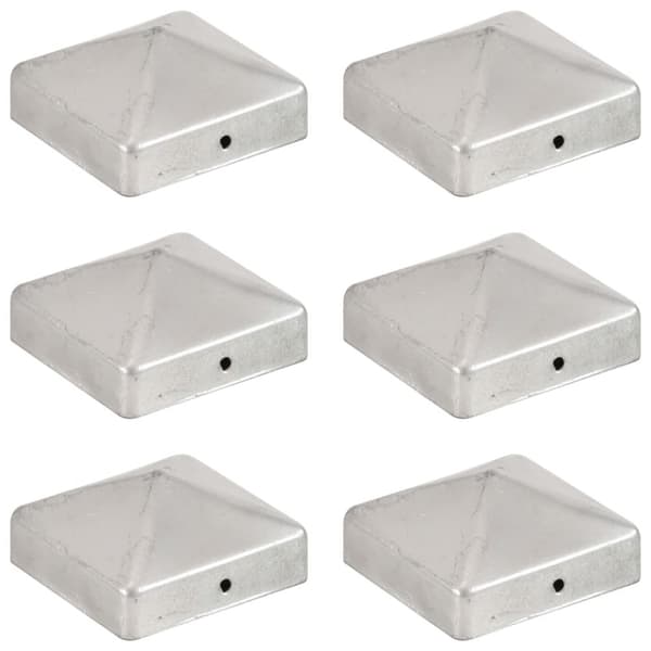 Stolphattar pyramid 6 st galvaniserad metall 71x71 mm